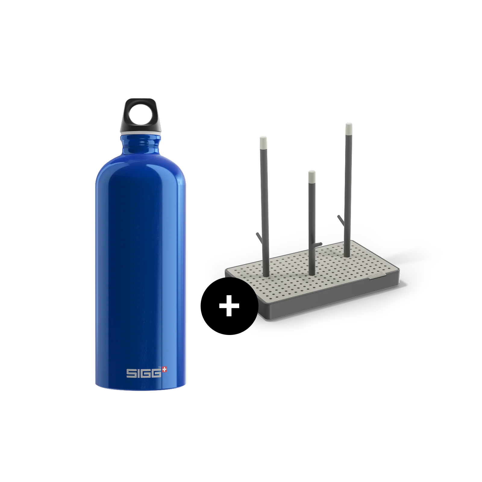Traveller Everyday Set – Bottle + Drying Rack Dark Blue